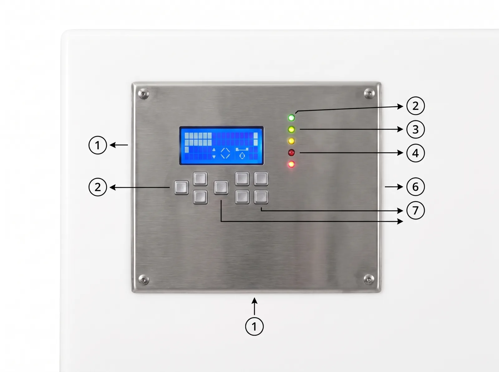 Painel de controle com display LCD