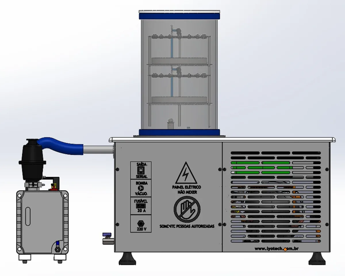 Liofilizador LS X.000 — render de engenharia
